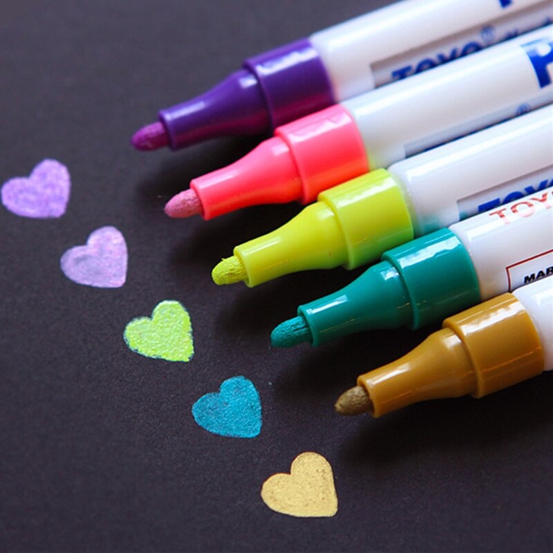 9 Colors White Waterproof Permanent Paint Marker Pen Car Tyre Paint Pen Rubber Tread Environmental Tire Painting DIY Office