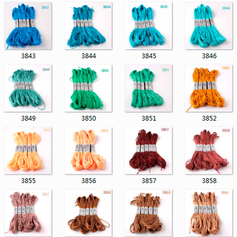 3859-10 sztuk nici robić haftu krzyżykowego / nici robić haftu krzyżykowego / nici niestandardowe kolory wszystkie kolory 447 kolorów nie6-3859-5200