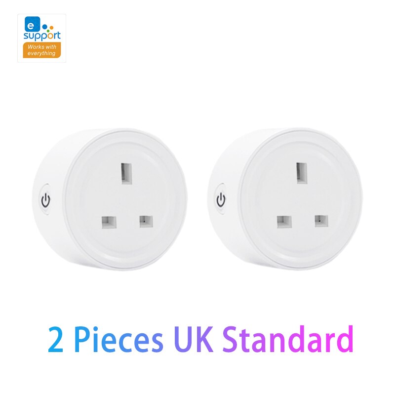 EWeLink ZigBee Smart Plug Socket Outlet US UK Standard Remote Voice Control For Alexa For Samsung SmartThings Smart Home: 2 Pieces UK
