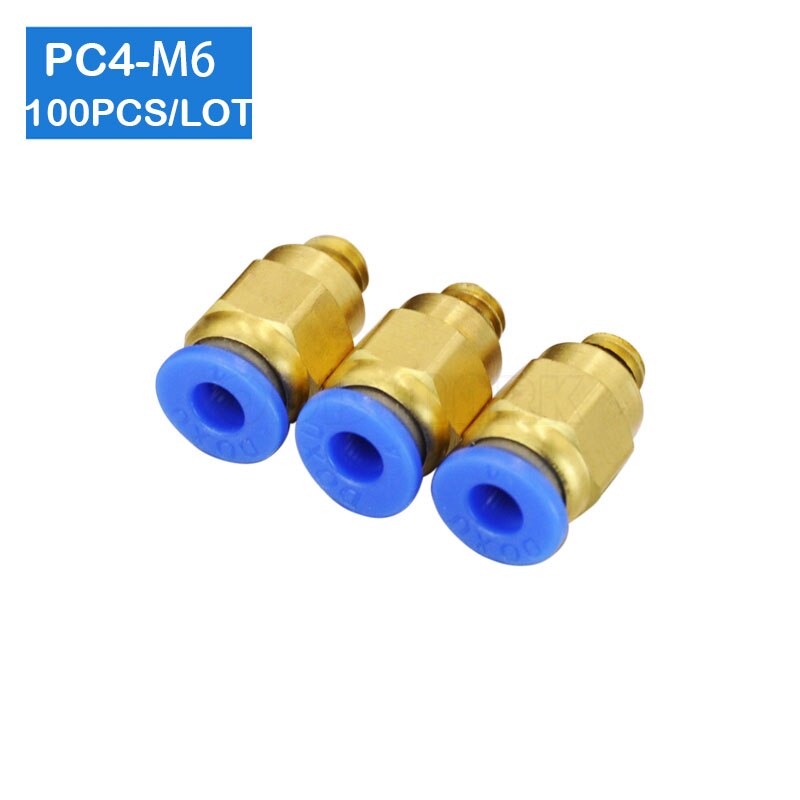 LUTER PC4-M6 Pneumatische Snelkoppeling 4 Mm Schroefdraad M6 Push Aansluiting Voor Ptfe Slang 3d Printeraansluiting