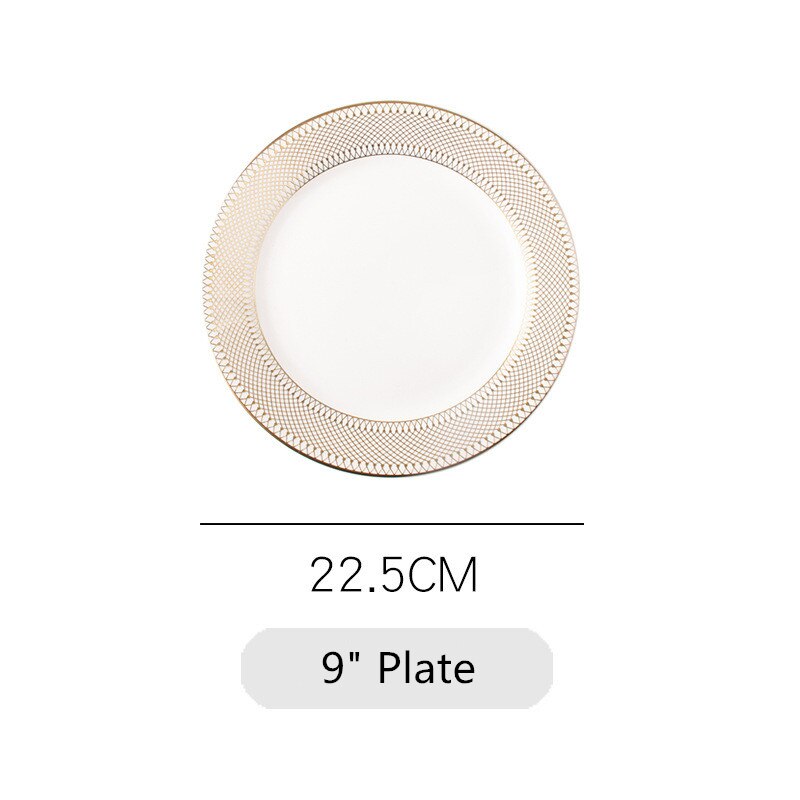 Western Steak Plate Dishes for restaurant scratch-resistant pendulum Fruit plate Square Plate Ceramic Dinner Plate Ceramic Plate: A  9 inch