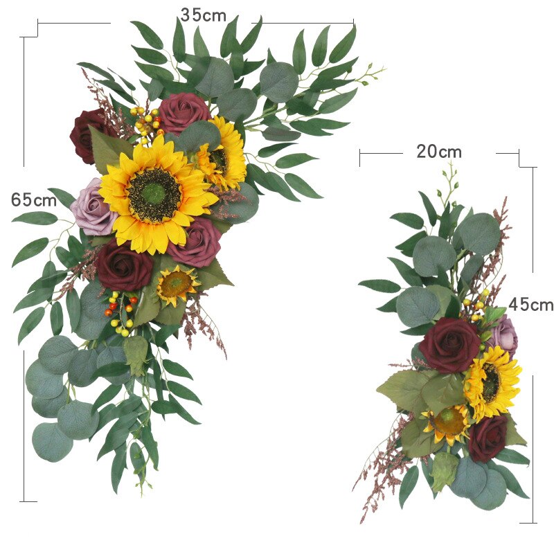 Guirlande artificielle pour arc de mariage, 2 pièces/ensemble, accessoires, carte de bienvenue, décor de panneau mural Floral, Arrangement de rangée de fleurs, exposition de fenêtre: 10-11