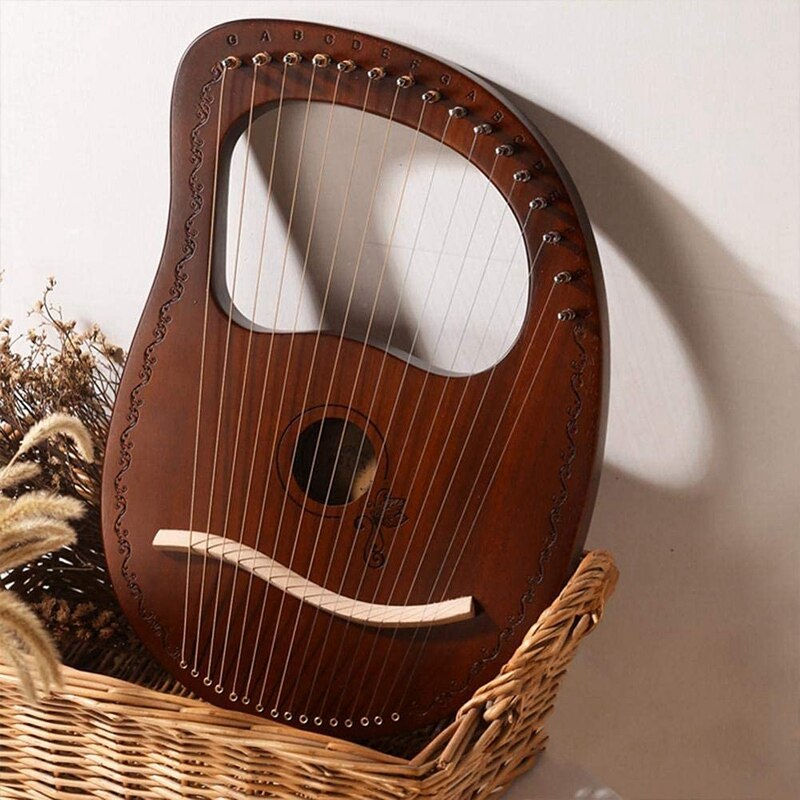 Lyre harpe 16 cordes harpe Portable petite harpe avec cordes en acier durables Instrument de musique à cordes en bois