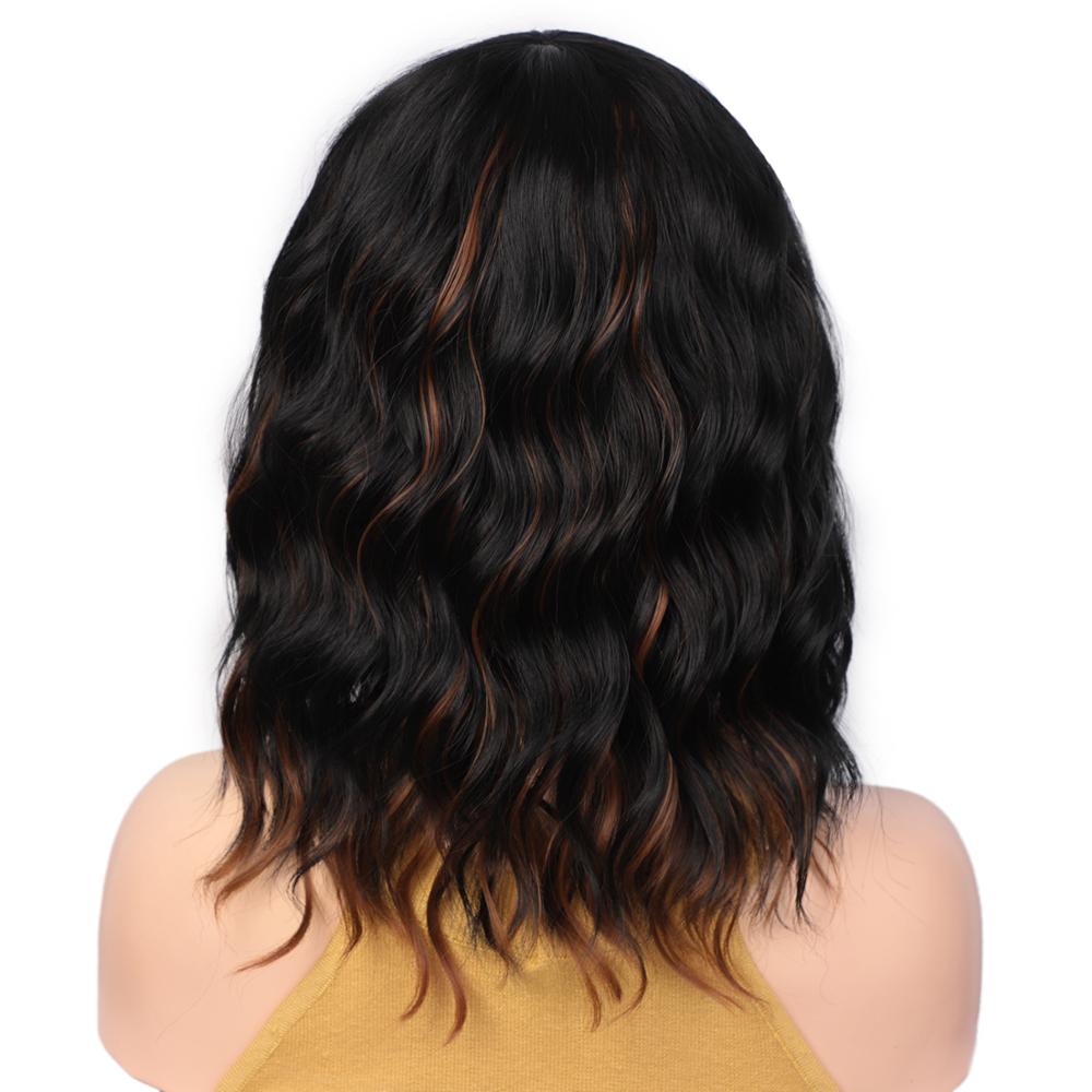 Aisibeauty pastel ondulado peruca com franja de ar feminino curto bob rosa peruca encaracolado ondulado ombro comprimento cosplay peruca para a menina 30cm azul: WS751-2-30