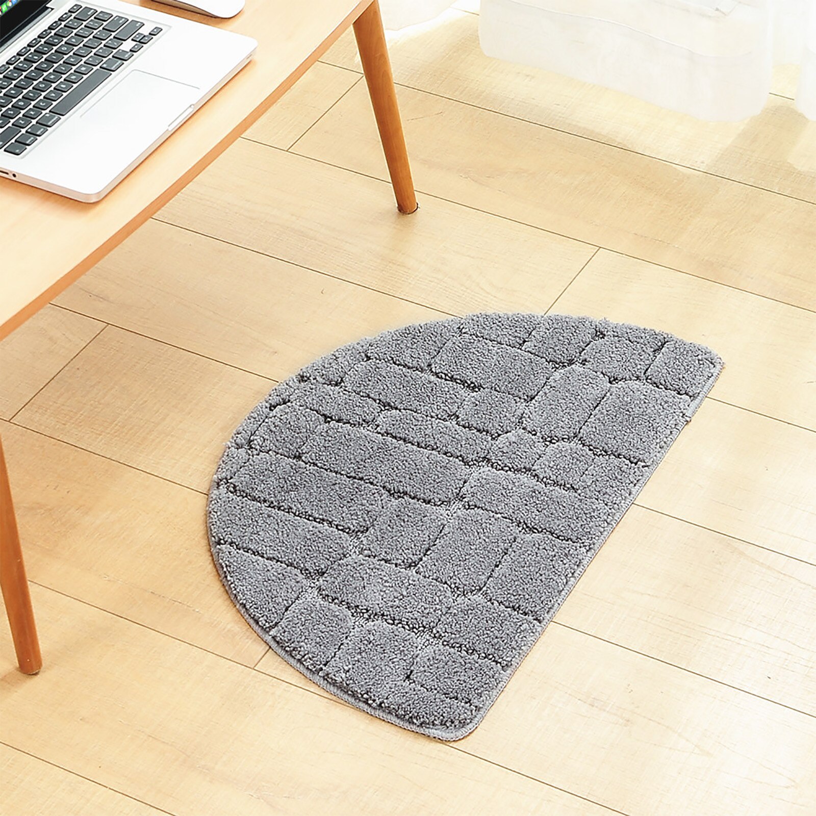 Thuis badkamer tapijt entree deurmat halve cirkel soft touch origineel antislip 3 kleuren microvezel meerdere maten douchemat
