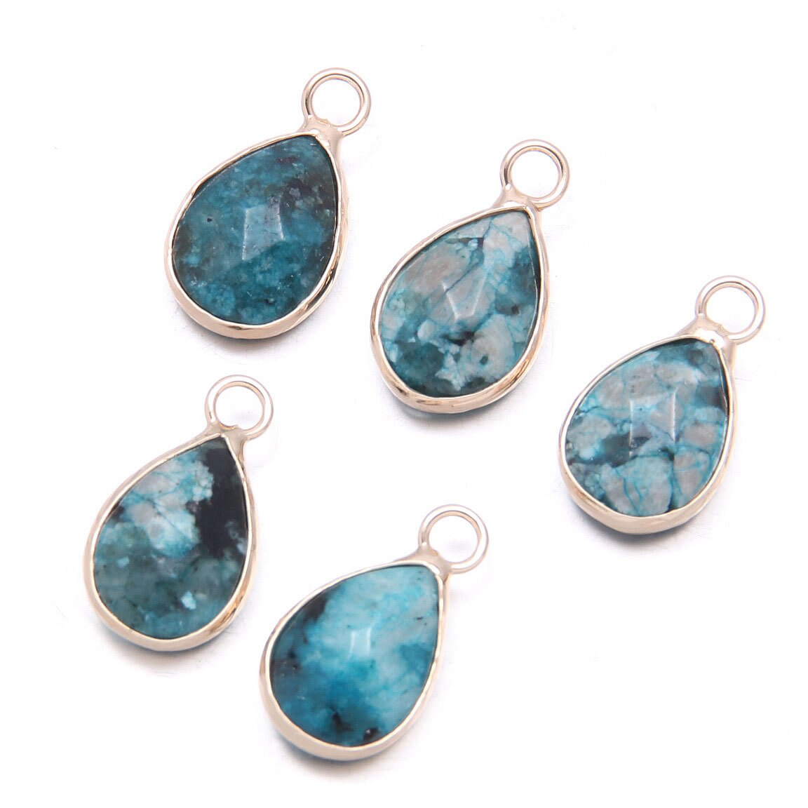 Natürliche Stein Teardrop Form Anhänger Charms Schmuck Charms Für Schmuck Machen Armband Ohrringe: Apatite