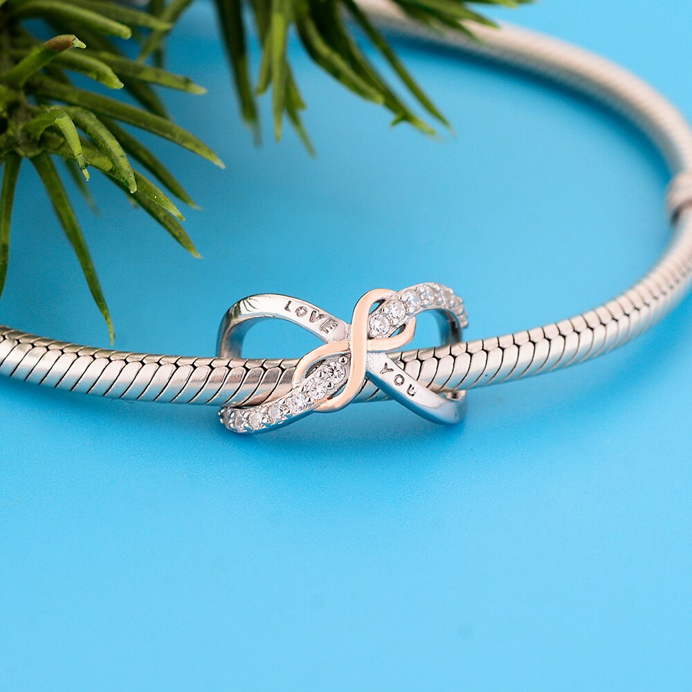 Fit Originele Bedelarmband Authentieke 925 Sterling Silver Love You Forever Infinity Bead Voor Maken Vrouwen Berloque