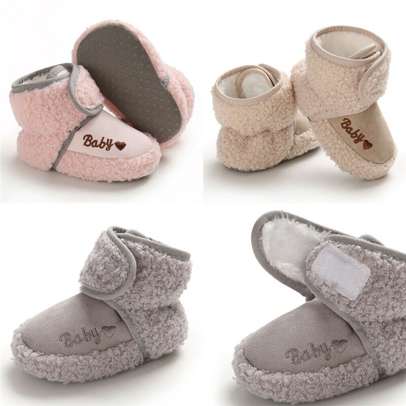 0-18M Toddler Baby Boys Girls Boots Winter Warm Soft Sole Plush Prewalker Snow Boots Children Kids Anti-Slip Crib Cotton Shoes