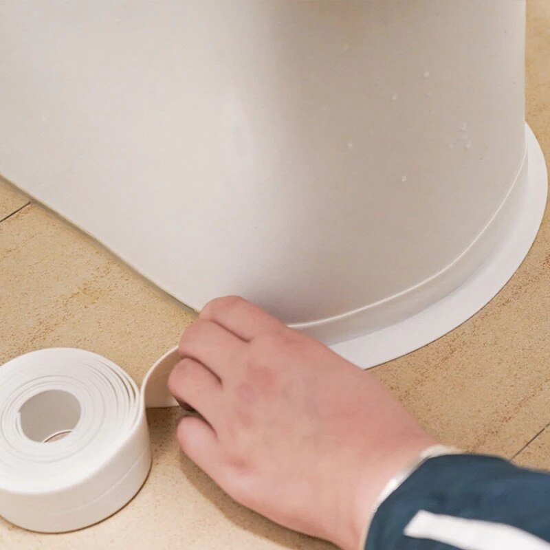 Autocollant étanche pour évier de cuisine, ruban adhésif Anti-moisissure, en PVC pour comptoir de salle de bain, espace de toilette, outil de couture auto-adhésif