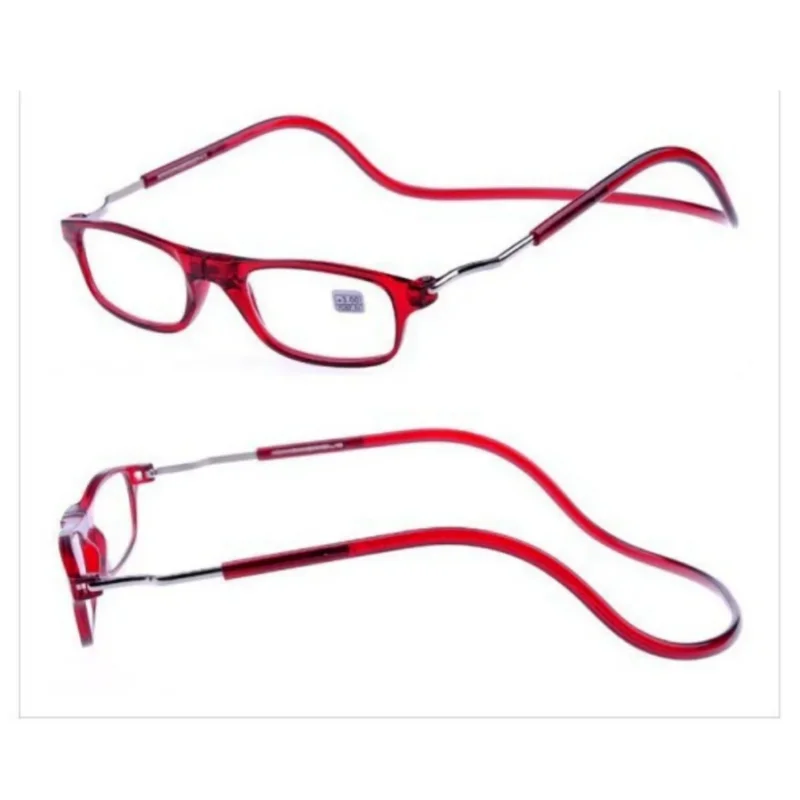 Nuevas gafas de lectura ultraligeras para hombre, gafas de lectura colgantes elásticas para mujer, gafas antifatiga para presbicia, gafas Unise con dioptrías + 1,0 + 4,0: Rojo / +350