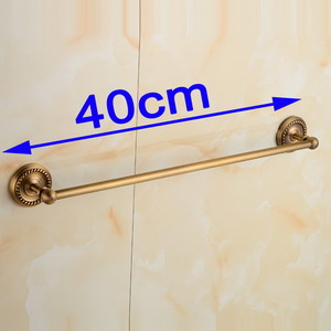Toallero de baño de latón antiguo, barra de toalla individual, estante de toalla de latón macizo, 30/40/45/50/60cm, YT-12296: L is 40 cm