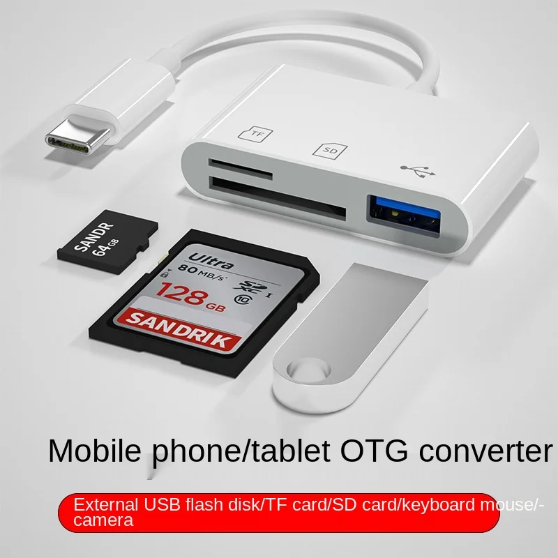Type-C Adapter TF CF SD Geheugenkaartlezer OTG Schrijver Compact Flash USB-C Voor IPad Pro Huawei Voor Macbook USB Type C Kaartlezer