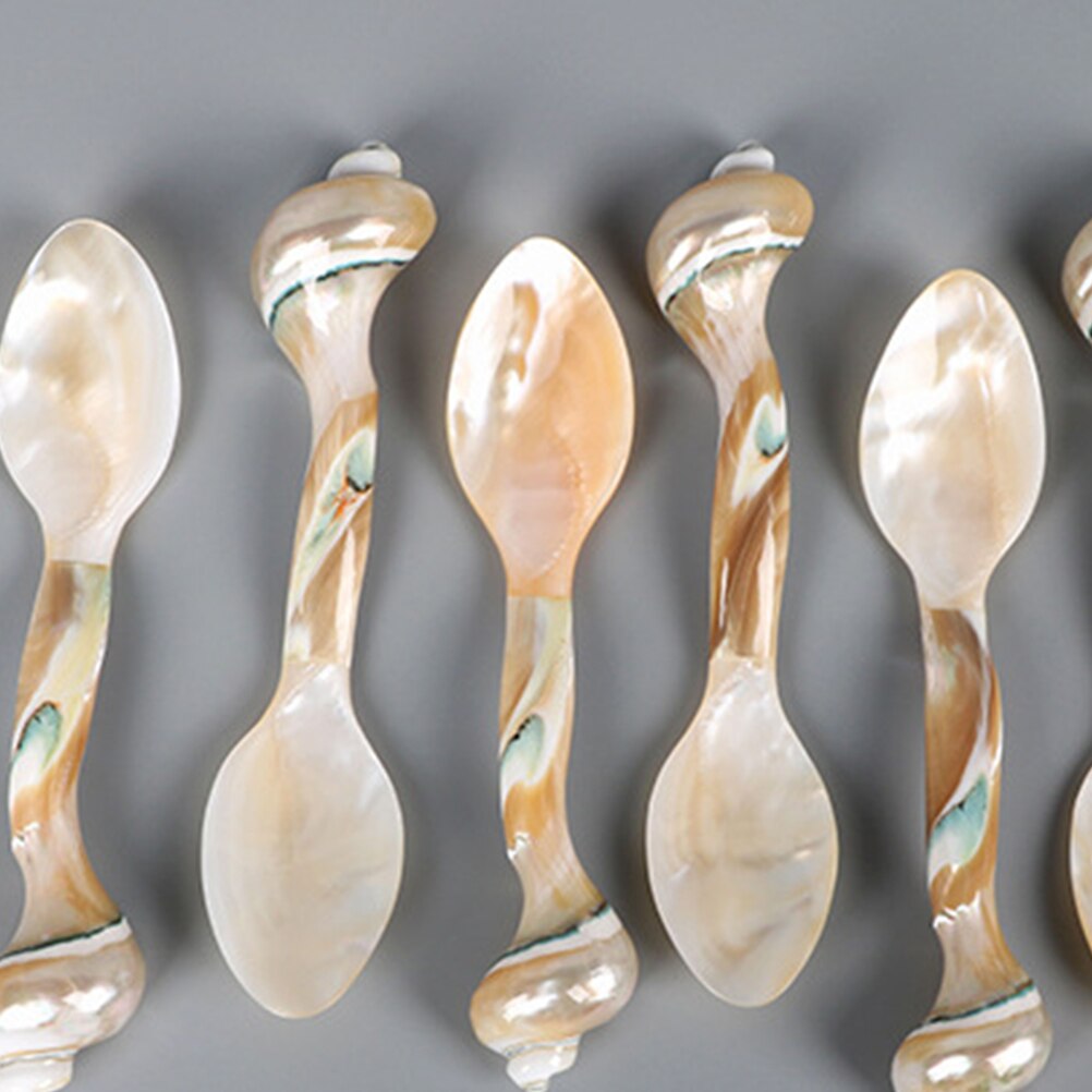 Cuillère de cuisine délicate, cuillère d&#39;assaisonnement Unique en forme de conque naturelle