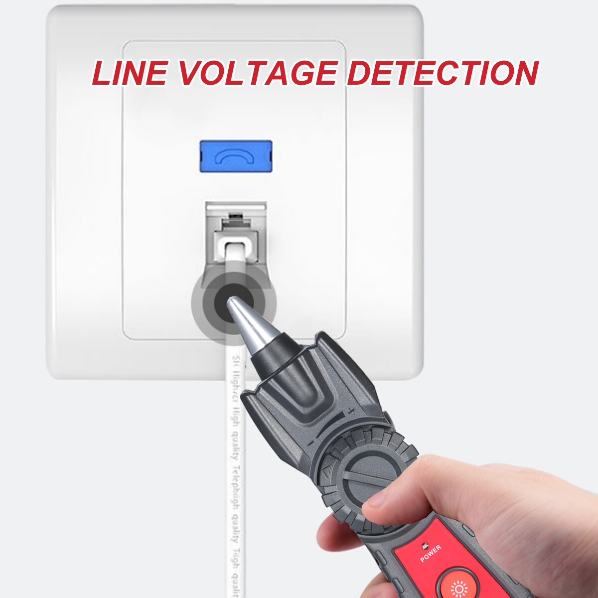 Portable Wire Tracker Multifunctional RJ11 RJ45 Cable Tester Telephone &amp; Network Line Finder with Headphone Jack LED Light
