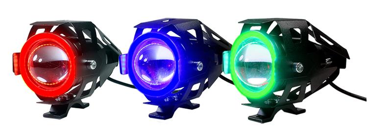 Faro de Ojos de Ángel para motocicleta, 125W, U7 Store, focos auxiliares DRL, lámpara LED brillante para bicicleta, accesorios, Luz antiniebla DE TRABAJO PARA Coche