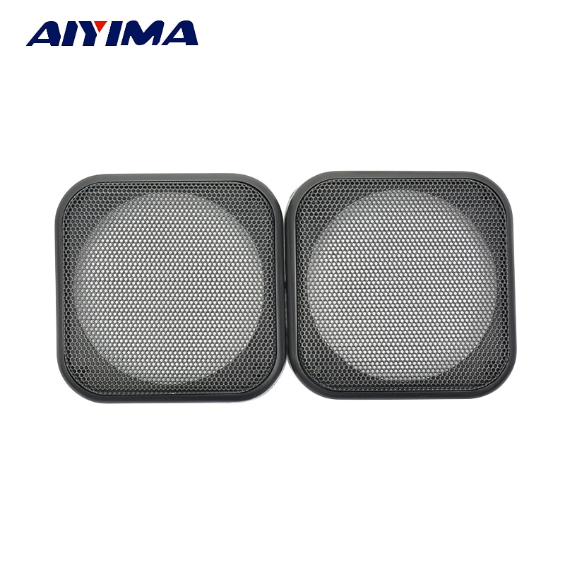AIYIMA 2Pcs 4 INCH Speaker Grill Mesh Enclosure Protective Cover Replacement Square Net Speaker Accessories