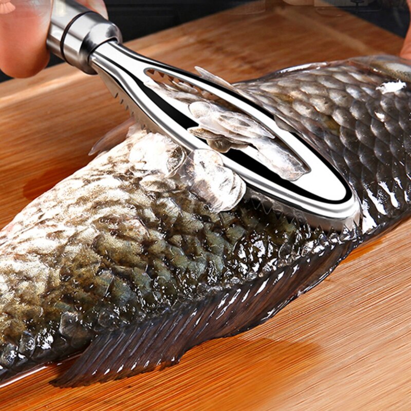 Rustfri fisk skalaer skrabning rivere hurtigt fjerne fisk rengøring skrælle skraber fisk knogle pincet køkken tilbehør værktøj gadge