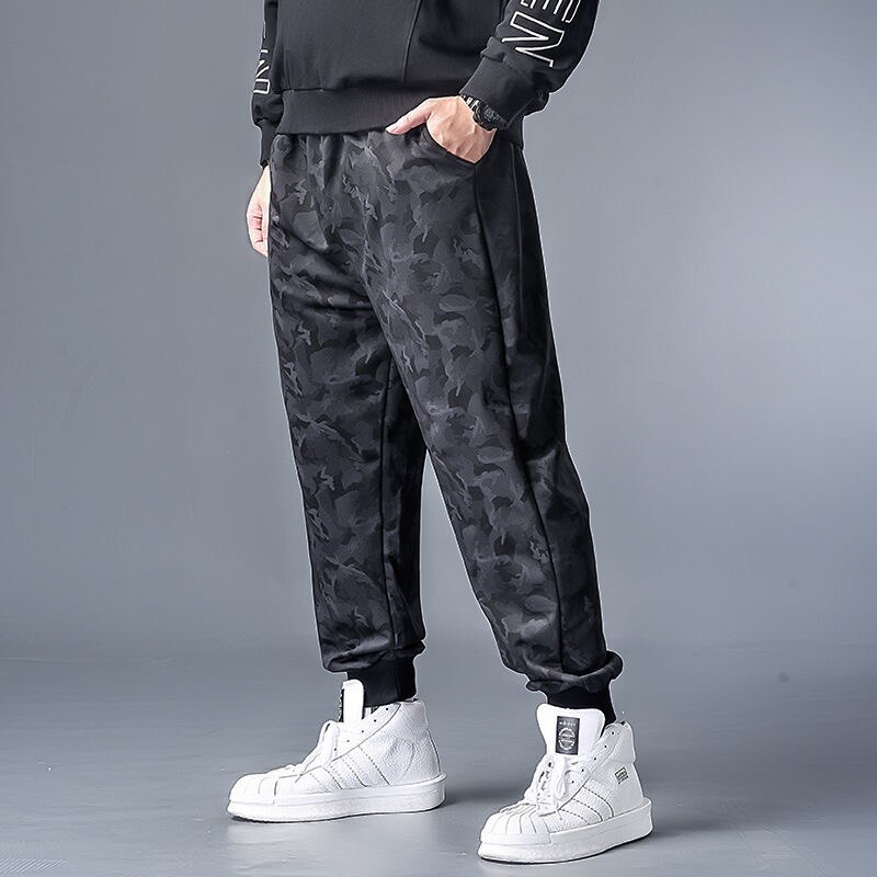 Plus size 5xl 6xl streetwear løse bukser herre joggers mand afslappet lige haremsbukser herre camouflage beam fod træningsbukser