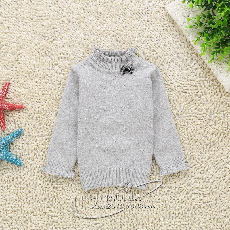 winter girls' sweaters 6-12 years children sweaters B1258: grey / 7