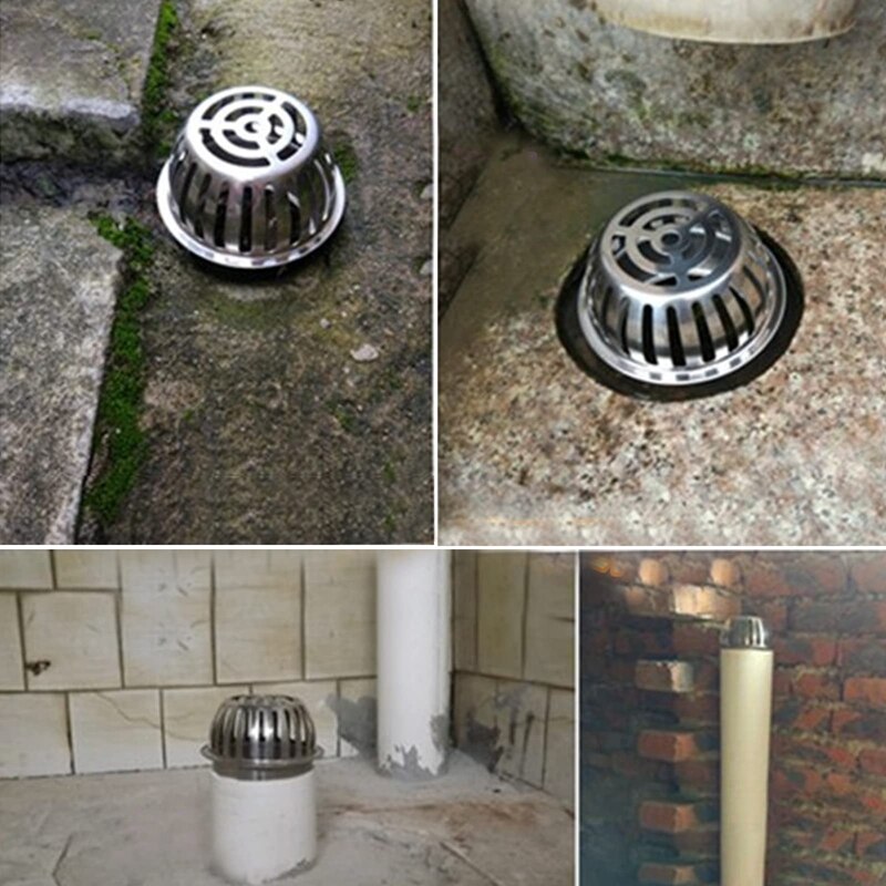 Rvs Balkon Dak Ronde Grote Verplaatsing Anti-Blocking Afvoerputje Outdoor Regen Emmer Drainage Afvoer