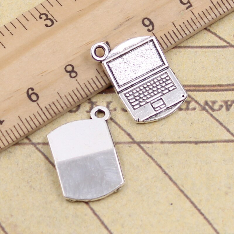 15pcs Charms Computer Laptop 21x13mm Tibetan Bronze Silver Color Pendants Crafts Making Findings Handmade Antique DIY Jewelry: Antique Silver Plated