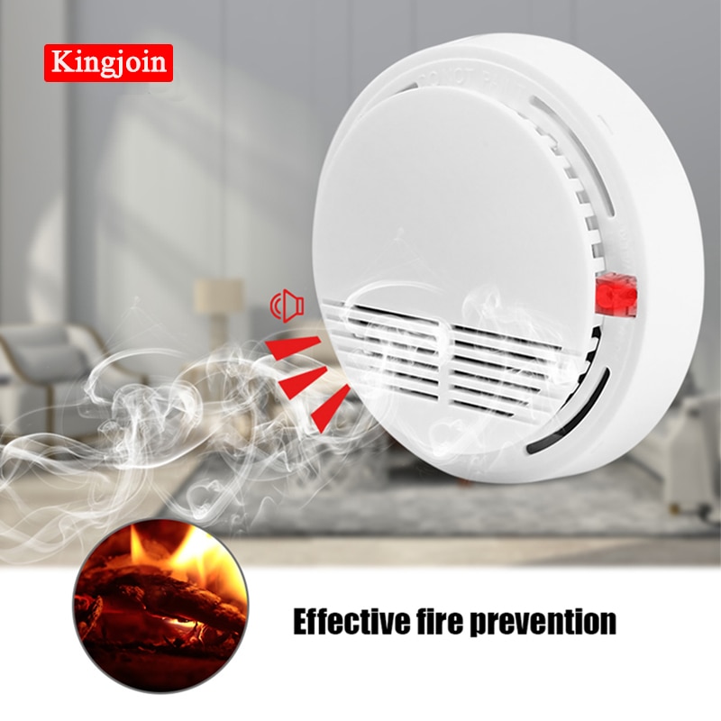9V Battery Operated Photoelectric Smoke Alarm LED Light Flashing & Sound Warning Smoke Alert Detector for Home School Hotel