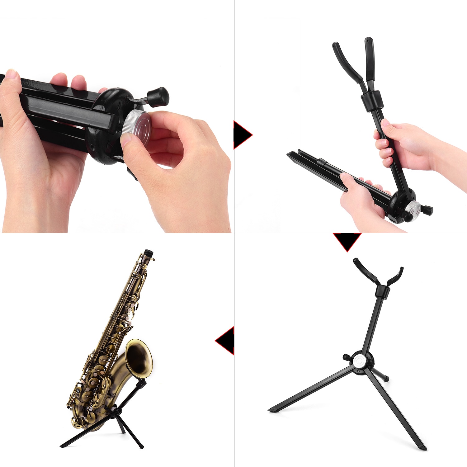 Opvouwbare Buisvormige Vouwen Saxofoon Stand Statief Houder Alto Tenor Sax Rack Saxofoon Onderdelen &amp; Accessoires