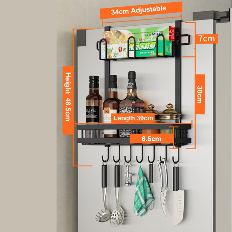 Réfrigérateur côté étagère de rangement étagère placard organisateur cuisine panier armoire gain de place réfrigérateur support suspendu