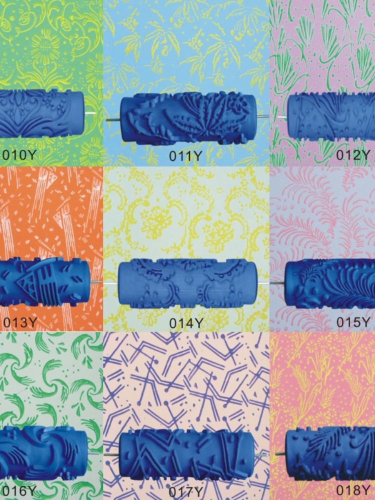 Patterns Wall Decoration Paint 5" Rubber Roller Brush Head Without Painting Tools Wallpaper Home Room Painting Machine