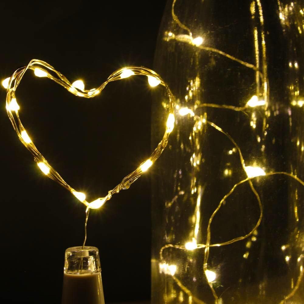 2M 20LEDs Wine Bottle Lights Cork USB Rechargeable Christmas Copper wire String Garland for Party Wedding Christmas Halloween