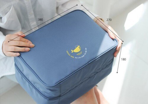 Stil stor kapasitet reiseveske kvinner nylon sammenleggbar veske menn bagasje reise håndvesker bærbar multifunksjon: Blå