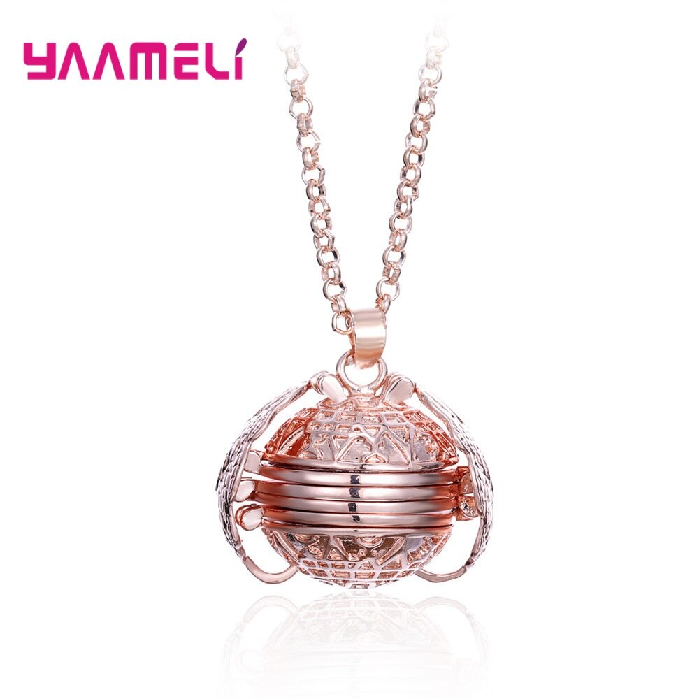 925 Sterling silber magische erinnerungsalbum-anhänger-halskettenrahmen medaillon engelsflüGel schmuck für männer, frauen und familien