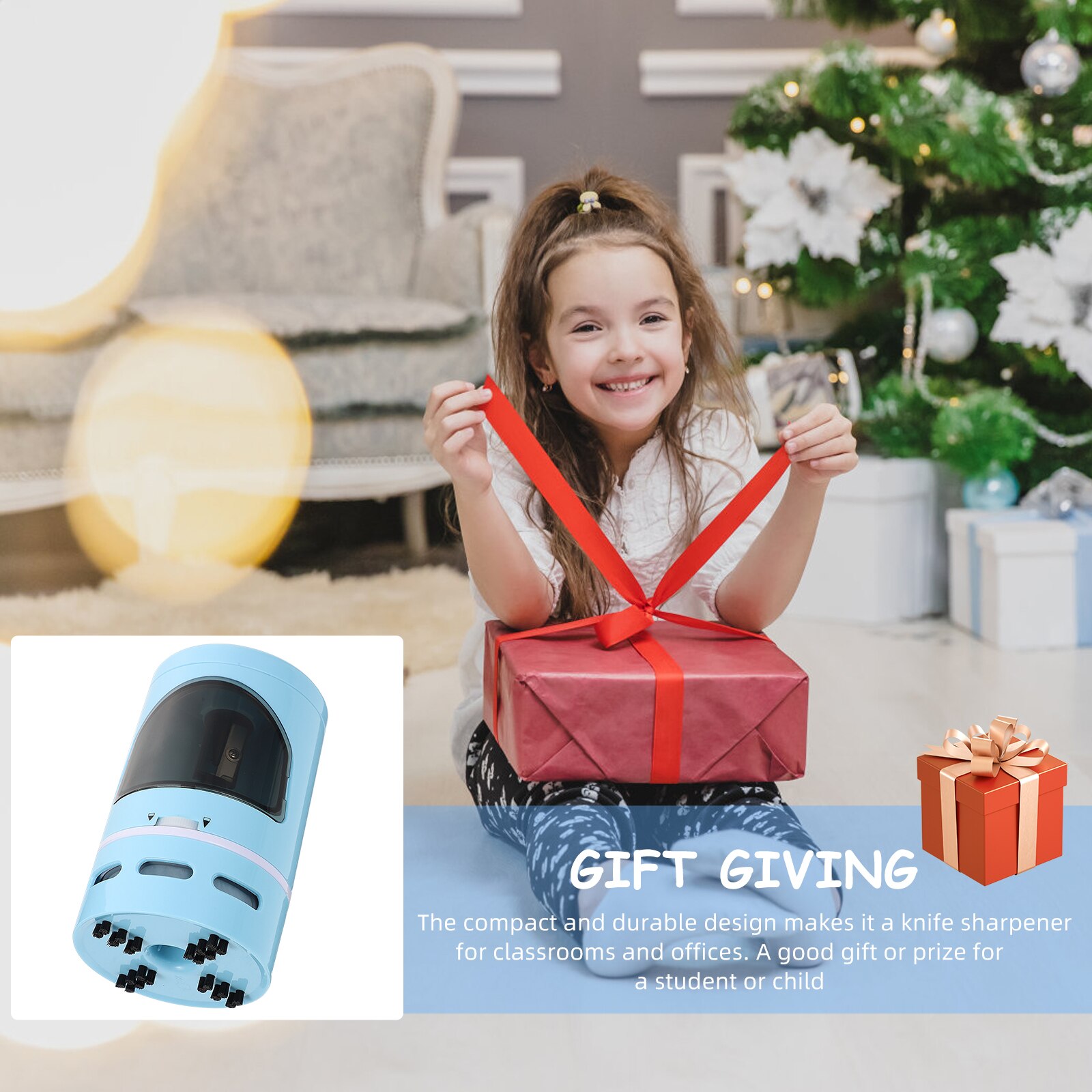 Electric Pencil Sharpener Desktop Dust Cleaner Multi-function Students Sharpener