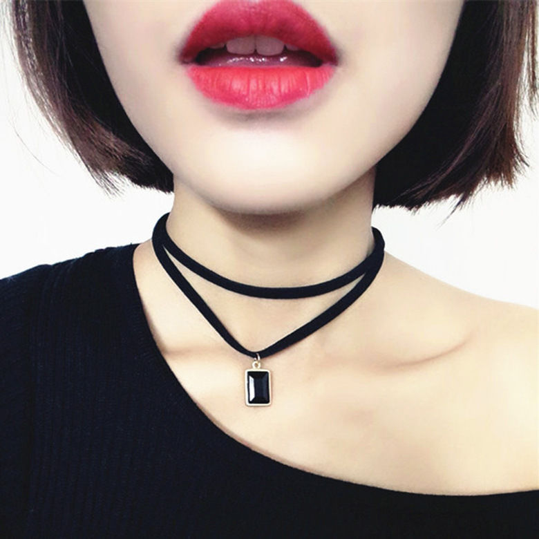 Gargantilla gótica de terciopelo negro, collares de cuerda de estilo gótico, decoración para el cuello para mujer, joyería Chocker en accesorios para el cuello de niña: Oro champán