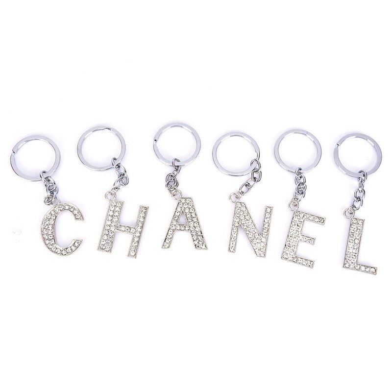 Crystal Rhinestone Alfabet Sleutelhanger Beginletter Sleutelhanger Keten Unisex Sleutelhanger Letters