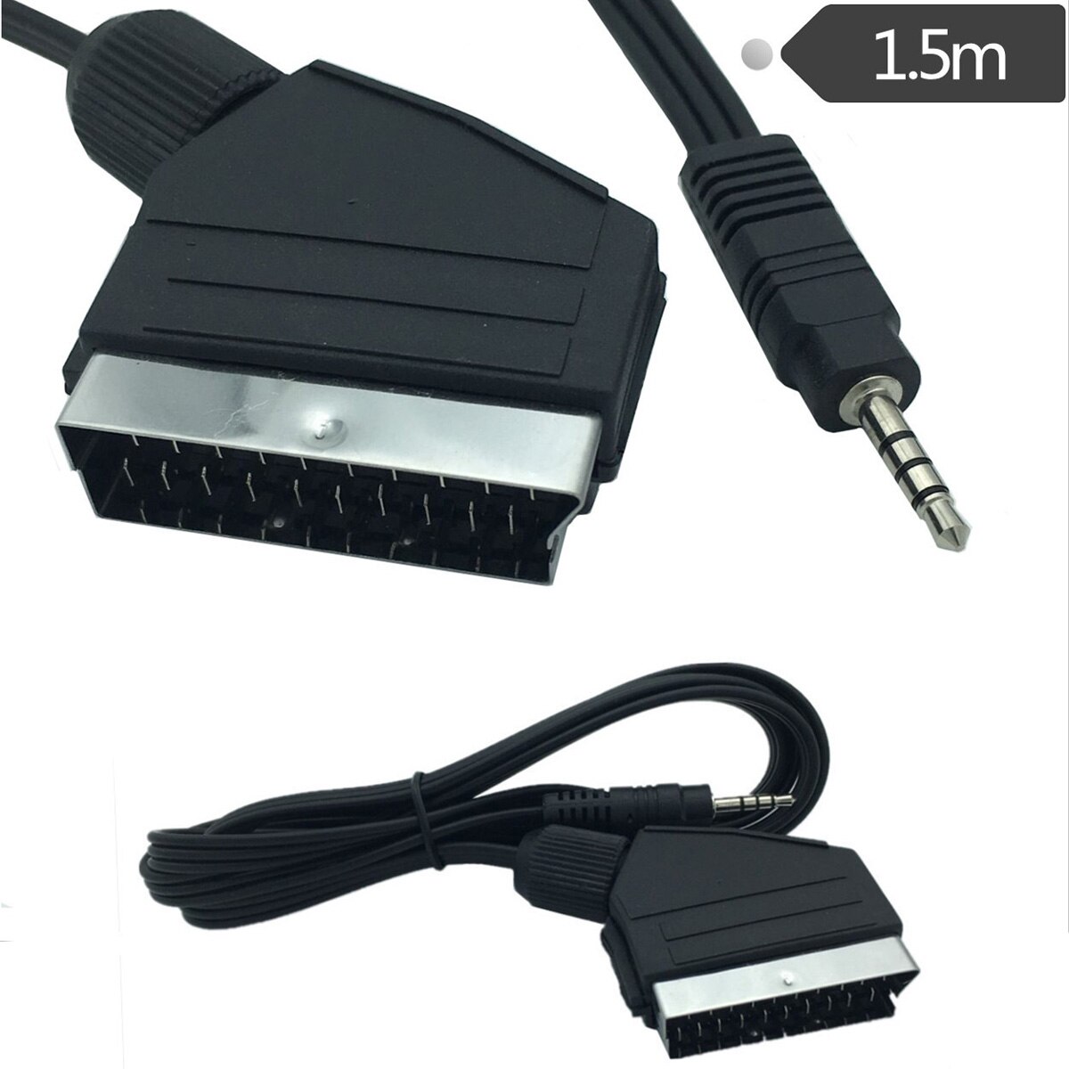 Scart Kabel 21 Pin Scart Jack naar 3.5mm Male Stereo Jack Full HD TV Meerdere Shieldings Precisie Connector Audio kabel 1.5 m/5ft