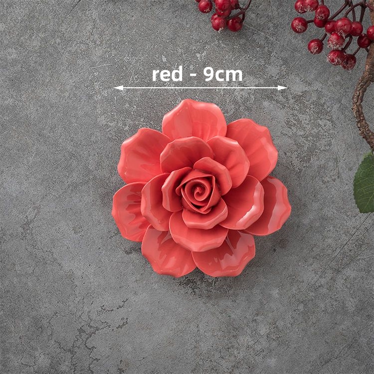 Decoraciones de pared de flores de cerámica creativas, obra de arte de porcelana hecha a mano, artesanía para el hogar, accesorios de decoración, artes decorativas: Verde claro