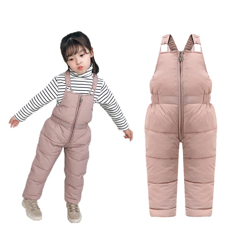 Børn vinter overalls småbørn piger &amp; drenge vinter jumpsuits børn tykke varme bukser børne overalls til drenge 1-5 år