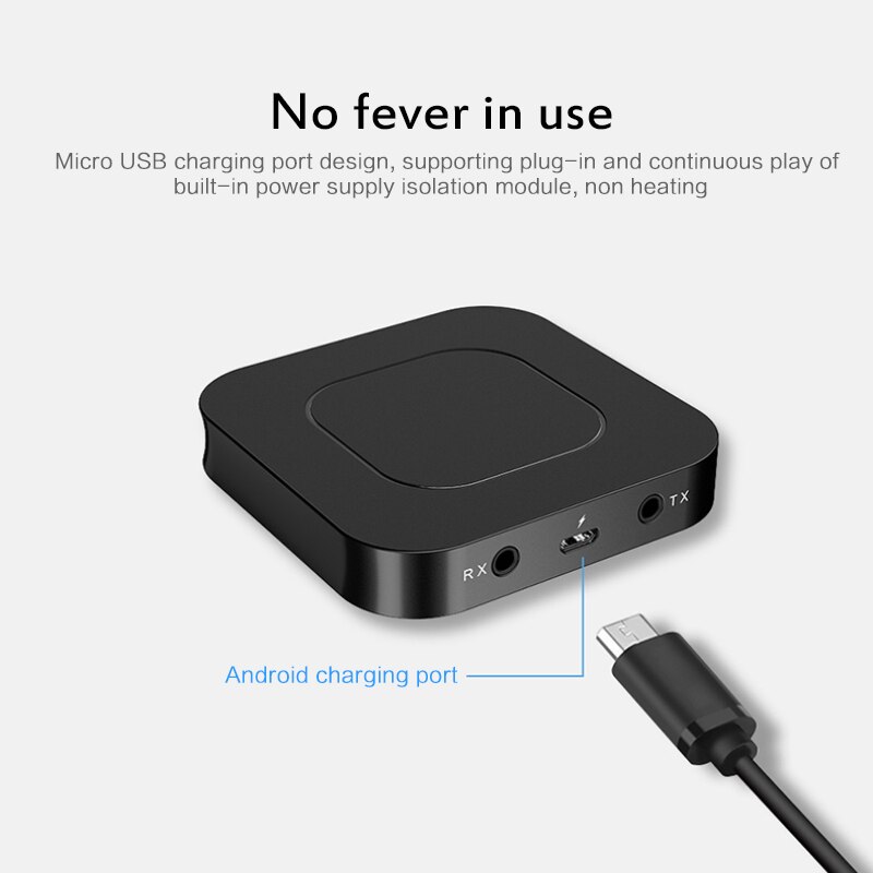Bluetooth 5.0 2-in-1 Audio Transmitter Receiver Stereo Wireless Audio 3.5mm AUX Jack RCA Adapter TV Computer Speaker Car Adapter
