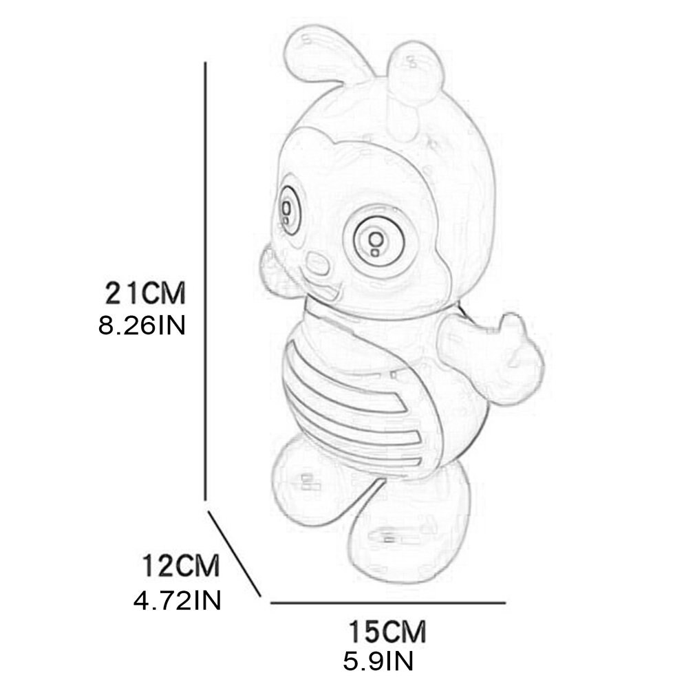 Robot Musical eléctrico de abeja de dibujos animados para baile, luz intermitente LED de baile, interactivo inteligente, Juguete Musical para mascotas