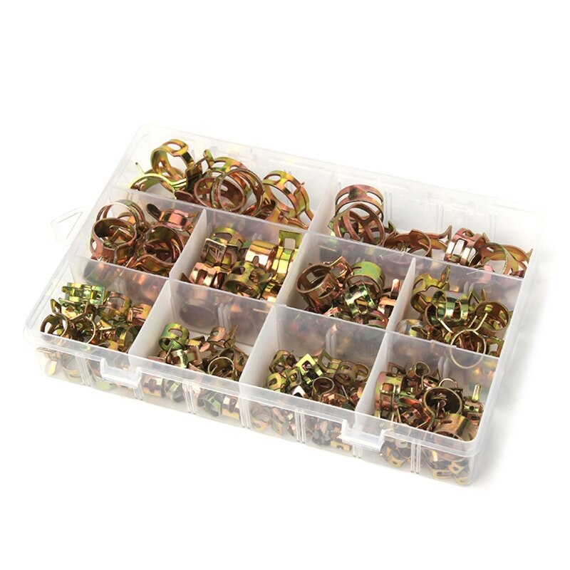 155pcs / BOX pipe clamp clamp pipe clamp 6-22mm movable fuel pipe silicone vacuum hose pipe clamp pipe clamp fastener