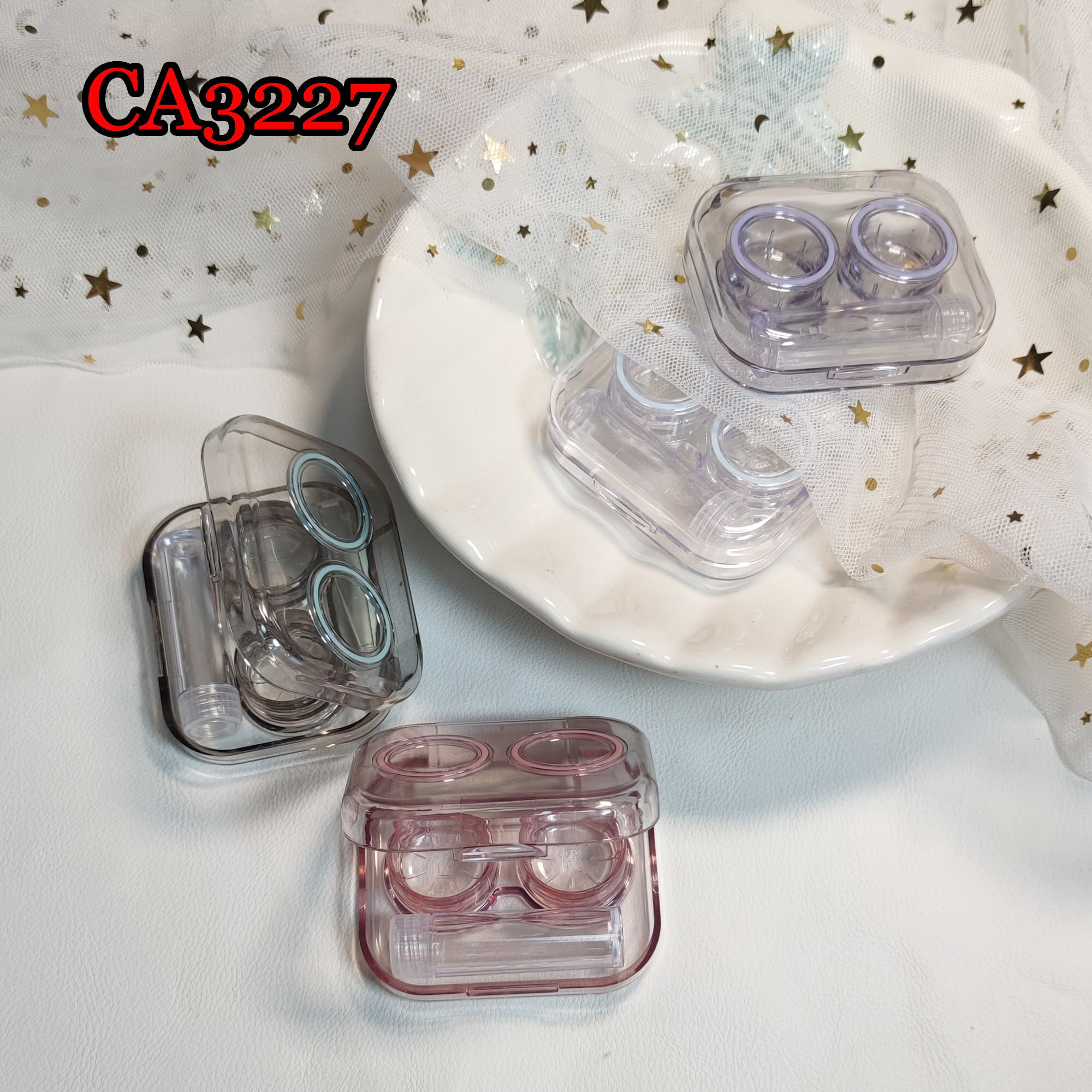 Clear Pocket Contact Lens Cases one body Convenient Travel Kits Container For Outdoor CA3227