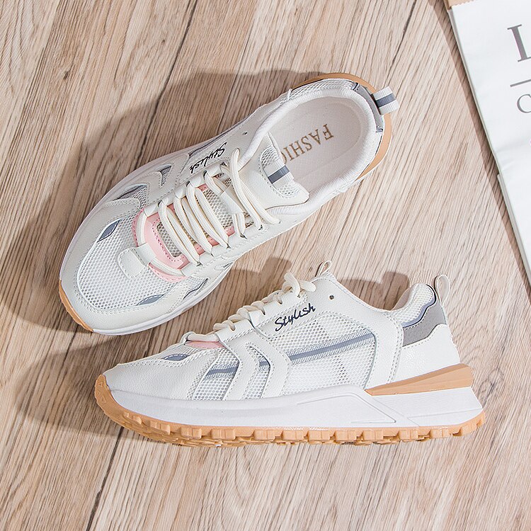 Zapatos de estilo de impresión para mujer, zapatillas femeninas informales de malla huecas, transpirables, para verano,