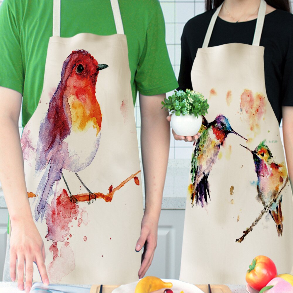 1 Pcs 38x47cm Kitchen Aprons for Women Linen Bibs Household Cleaning Apron Home Waterproof Chefs Cooking Baking Apron for Child