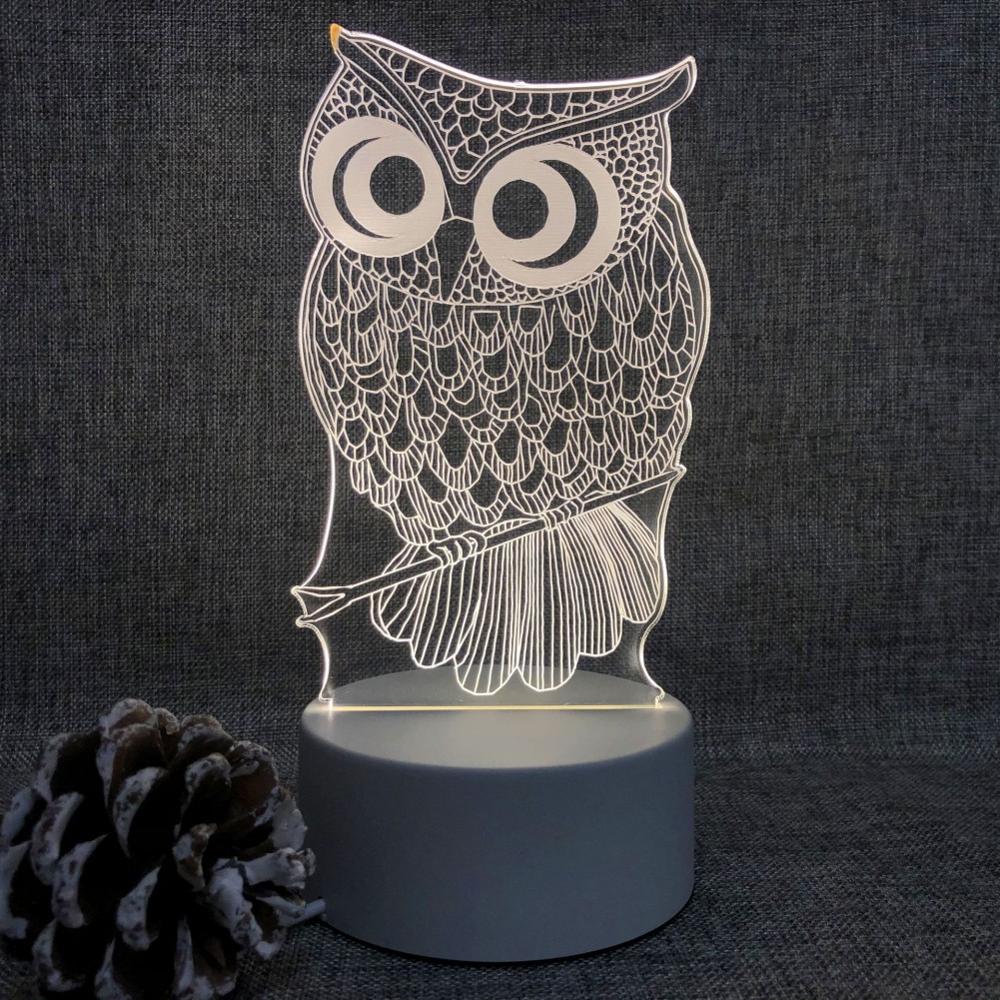 3D Night Light LED Cartoon Bedroom Illusion Home Living Room Decoration Lamp Christmas USB