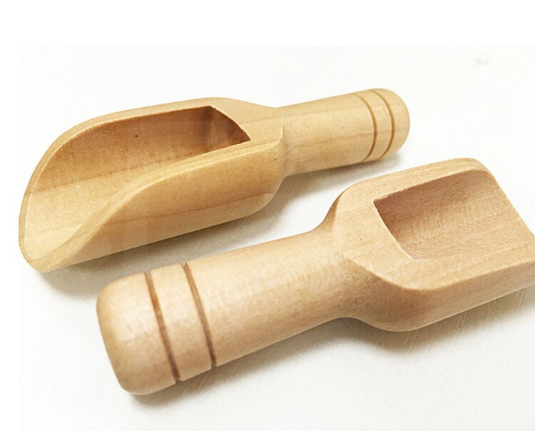 Mini boules café thé en bois 6 pièces | Mini bain de bonbons sel épices saveurs cuillères