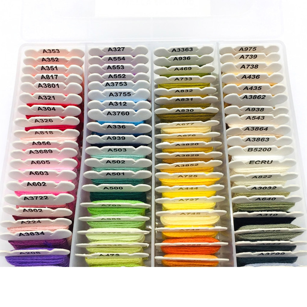 80 Colors 4m Embroidery Floss Set Handicraft DIY Cotton Material Sewing Line Sewing Quilting Threads Lines Kit Color Random