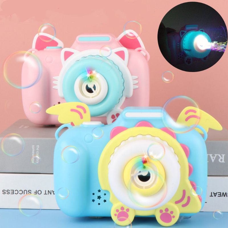 Automatische Bubble Blower Met Lichte Muziek Elektrische Cartoon Maker Camera Speelgoed Y4UD