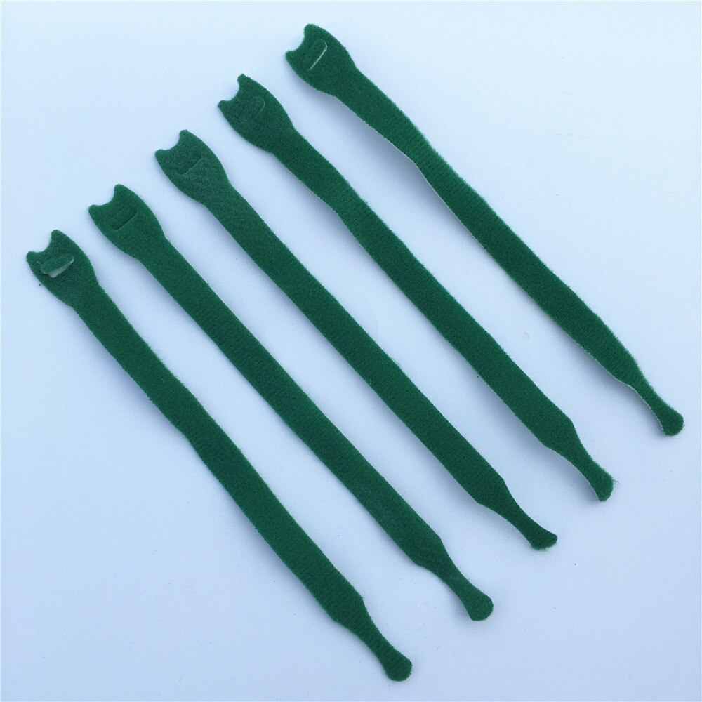 10Pcs 12x205mm Reusable Magic Tape Wiring Harness tapes Cable Tie Cord Computer Cable Winder Cable Ties Hook Loop Fastener Tape: Green 10pcs