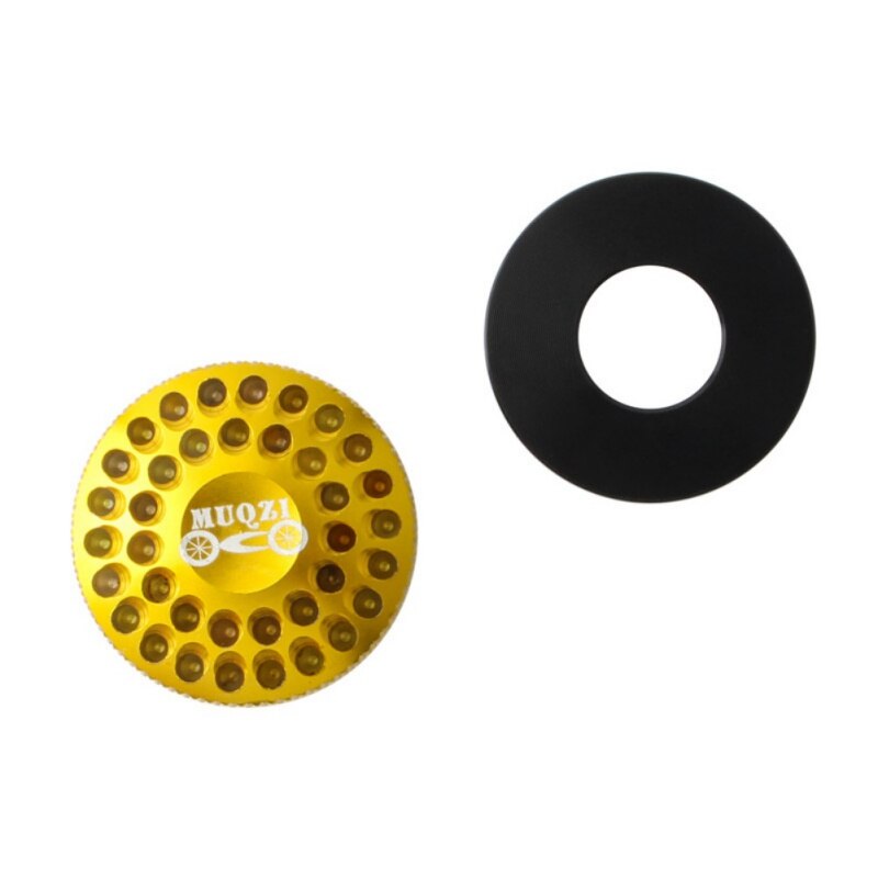 Outdoor Sports Cycling Aluminum Mountain Bike Wearing a Hat Riding Rod Without Thread Top Cap Protective Accessories: Gold